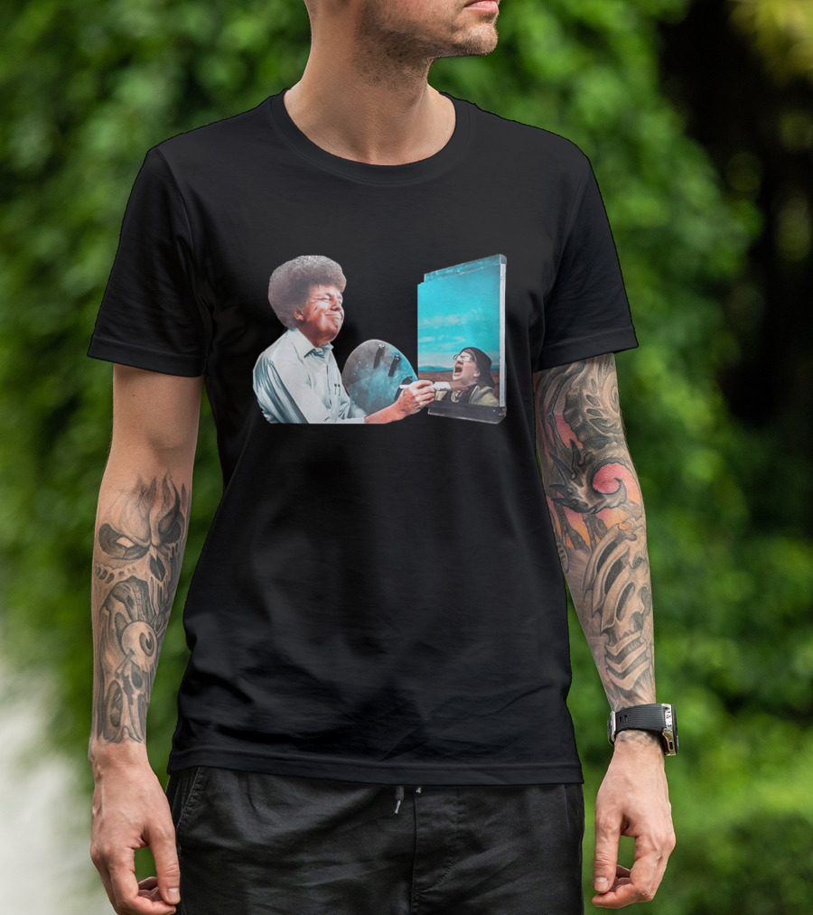 Donald Trump Bob Ross Painting Parody Humor Political T-Shirt
