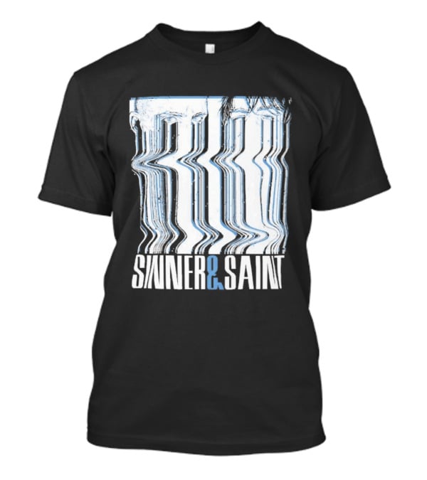 Sinner And Saint Distorted Typography Design Free Shipping T-Shirt