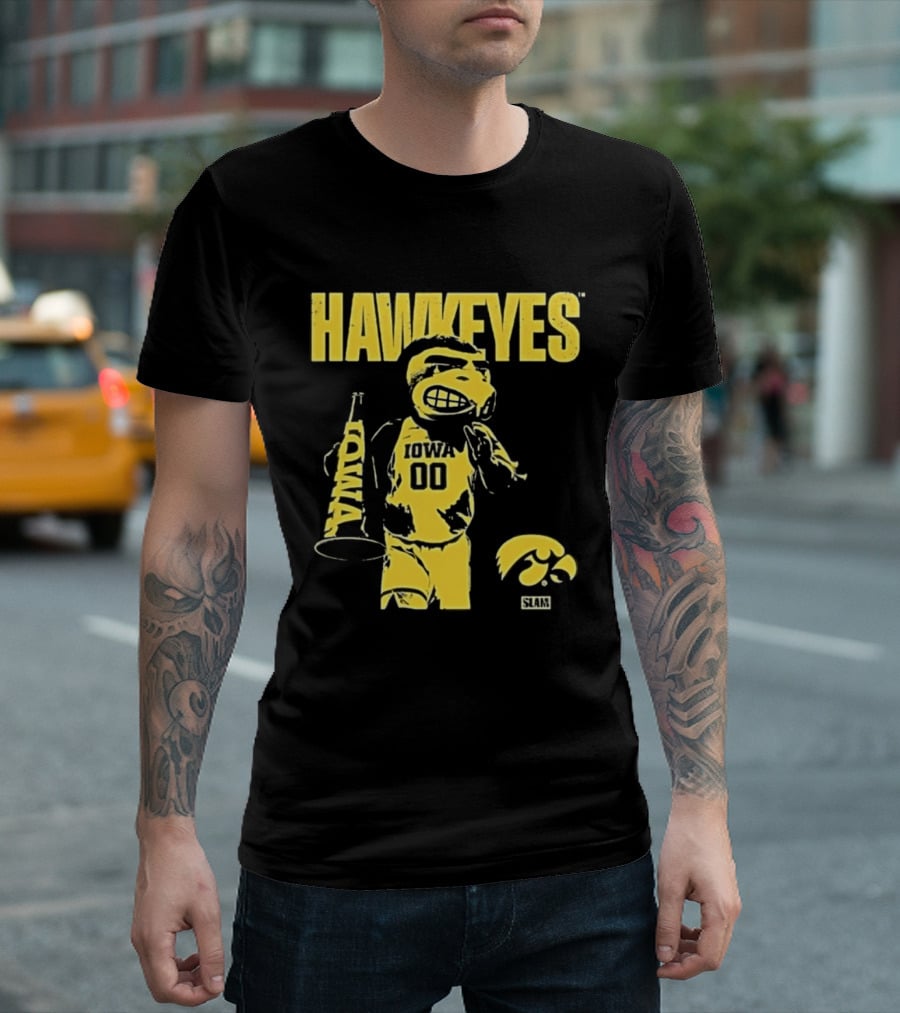 Iowa Hawkeyes Herky The Hawk 00 Slam Basketball T-Shirt