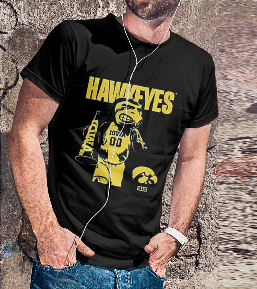 Iowa Hawkeyes Herky The Hawk 00 Slam Basketball T-Shirt