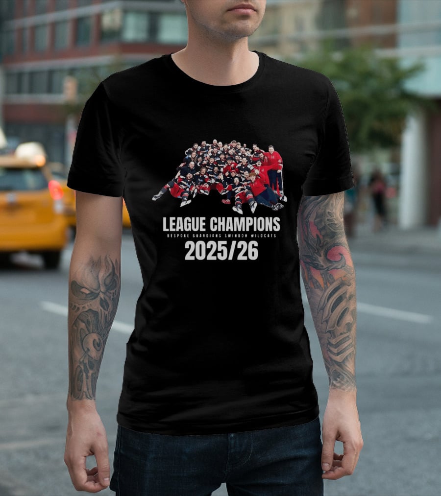 League Champions 2025 2026 Bespoke Guardians Swindon Wildcats T-Shirt