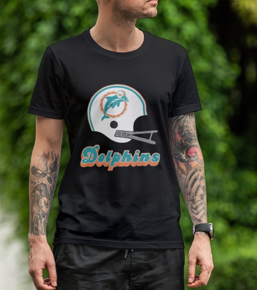 Miami Dolphins Vintage Helmet Dolphins T-Shirt