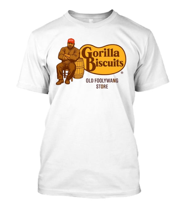 Cracker Barrel Gorilla Biscuits Old Foolywang Store Rustic Man And Barrel T-Shirt