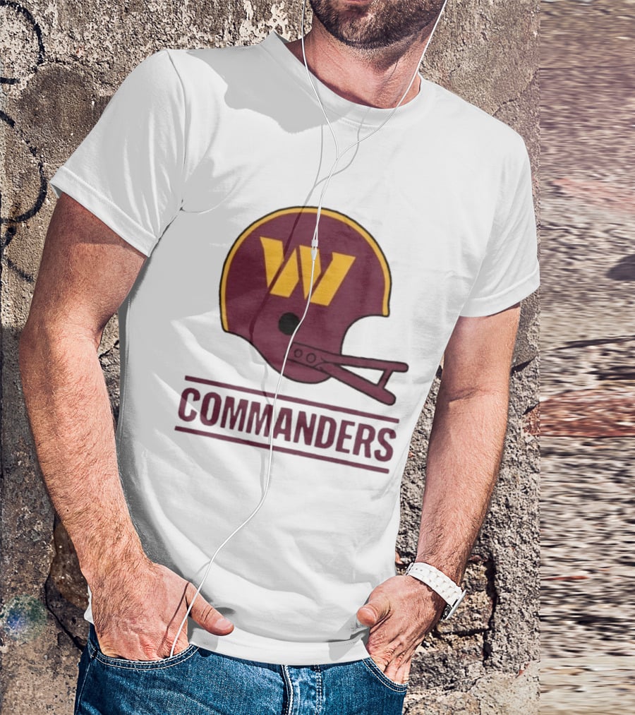 Washington Commanders Big W Helmet Football Team Fan Gear T-Shirt