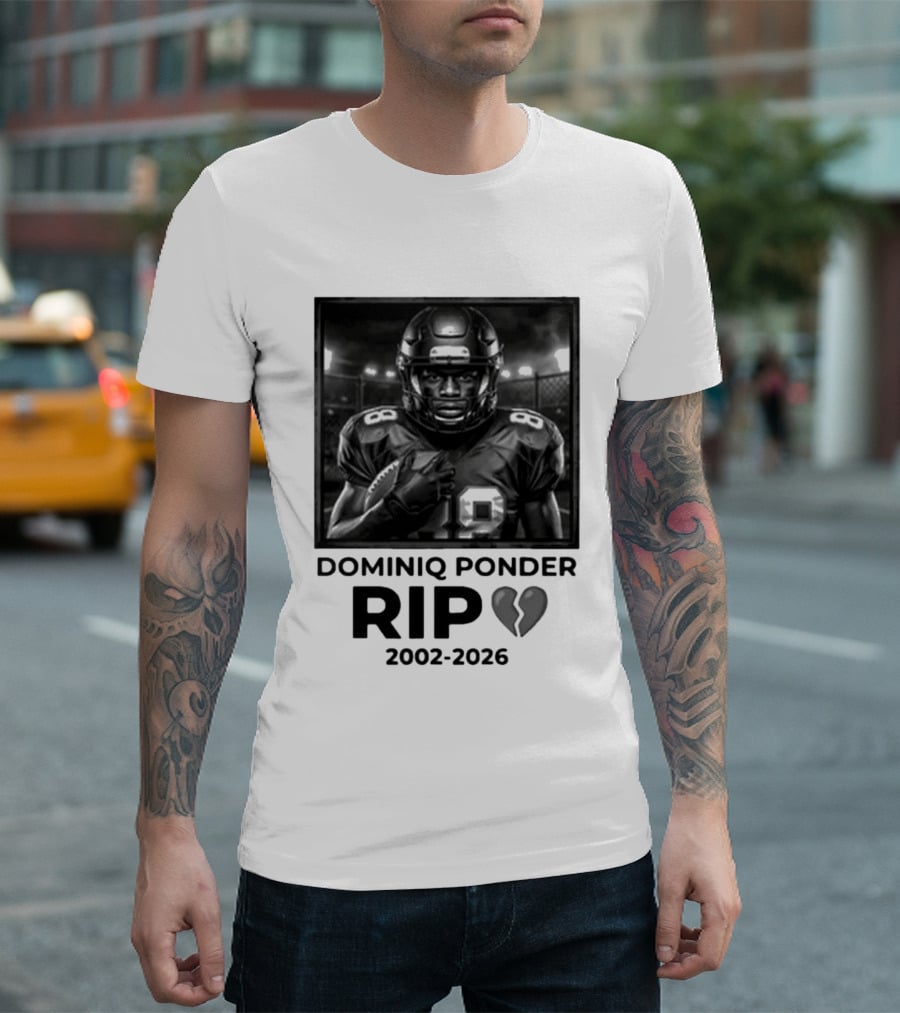 Dominiq Ponder Rip 2002 2026 Football Player T-Shirt