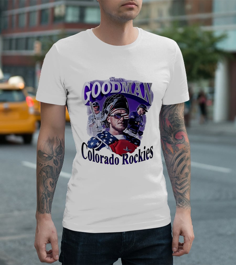 Hunter Goodman Colorado Rockies Catcher And Player Patriots 2026 T-Shirt