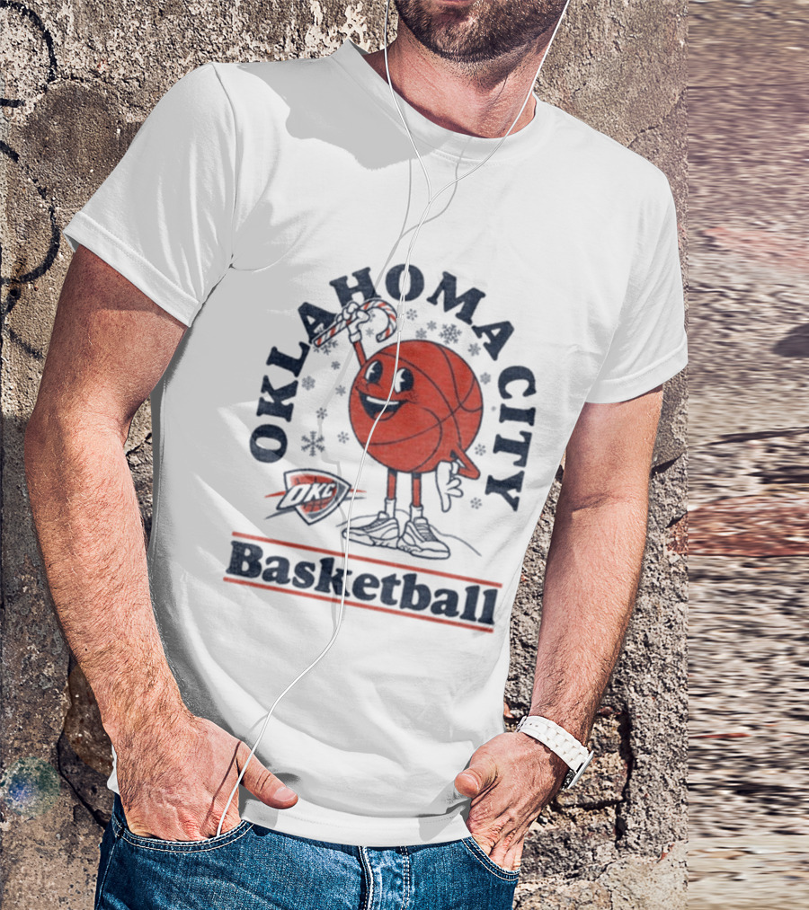 Oklahoma City Basketball Cartoon OKC Winter T-Shirt