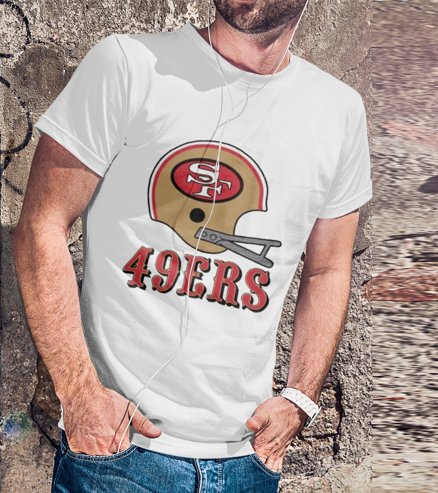 San Francisco 49ers SF Football Helmet 49ers T-Shirt