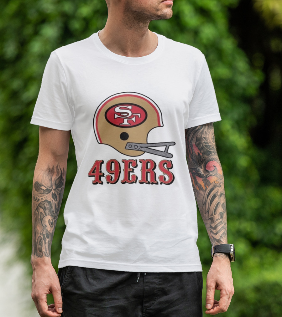 San Francisco 49ers SF Football Helmet 49ers T-Shirt