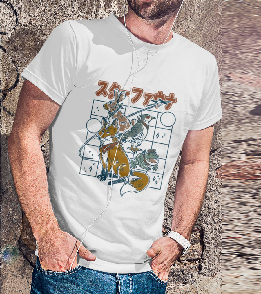 Star Fauna Henrique Torres Rabbit Fox Turtle Bird Japanese T-Shirt