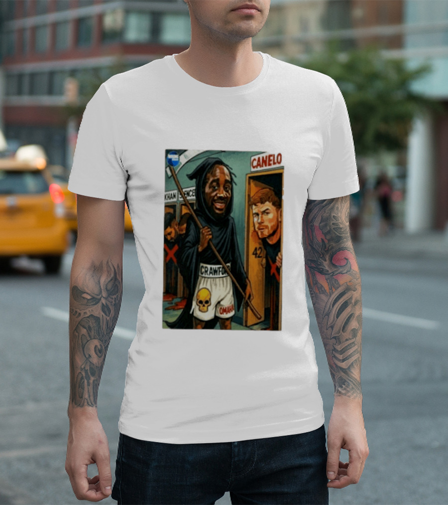 Crawford Grim Reaper Omaha With Canelo Álvarez And Khan Spence T-Shirt