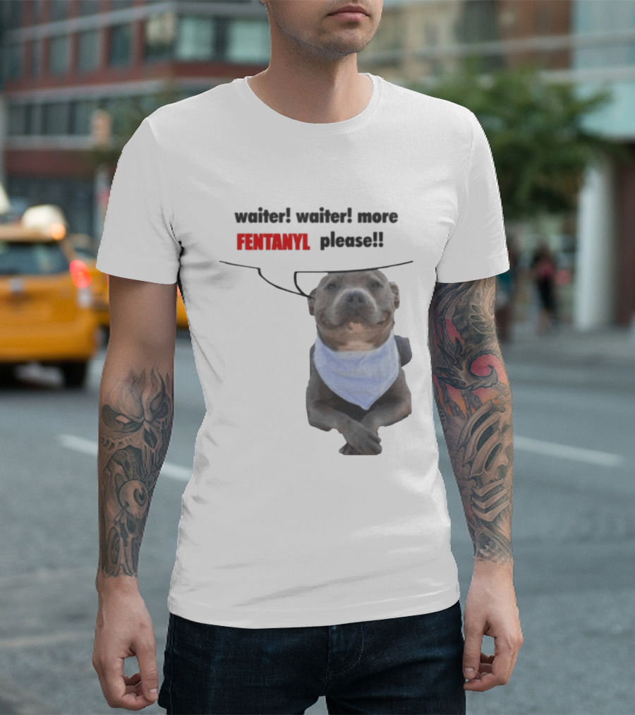Waiter Waiter More Fentanyl Meme Dog Funny Please T-Shirt
