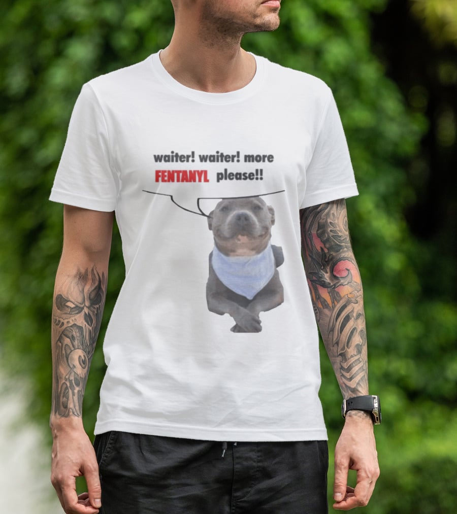 Waiter Waiter More Fentanyl Meme Dog Funny Please T-Shirt