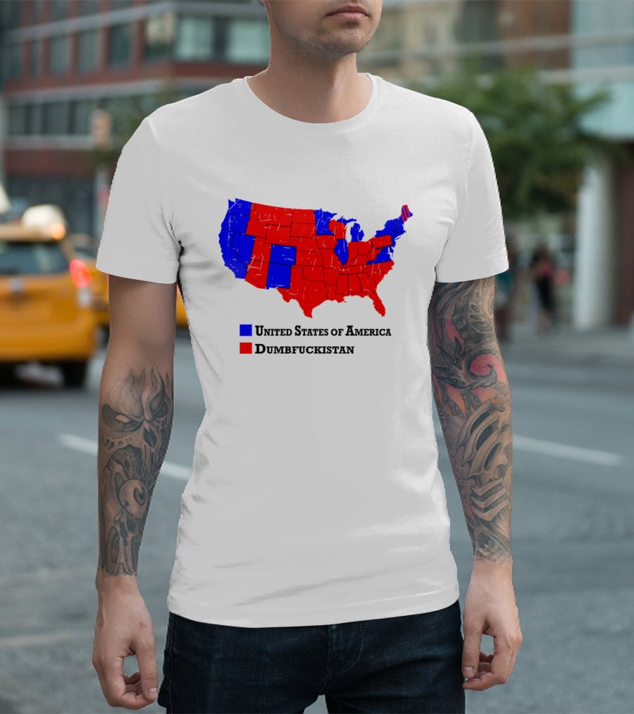 United States Of America Dumbfuckistan Map Red Blue States T-Shirt