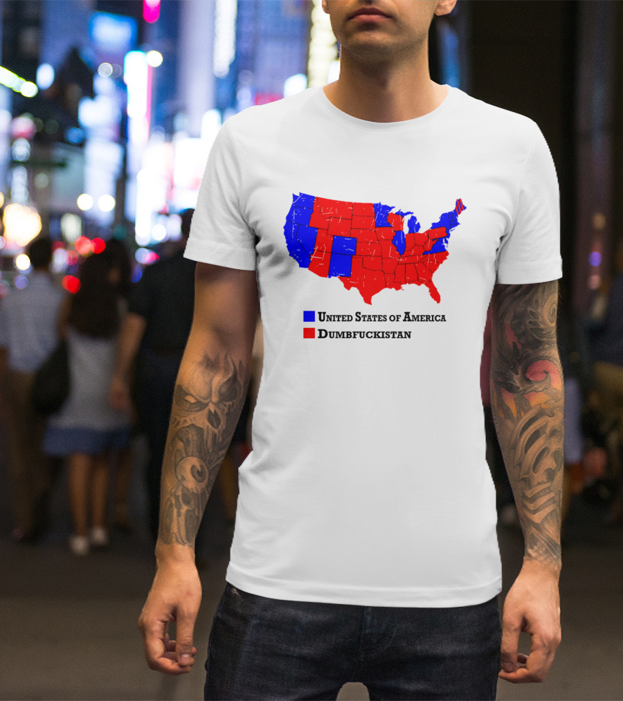 United States Of America Dumbfuckistan Map Red Blue States T-Shirt