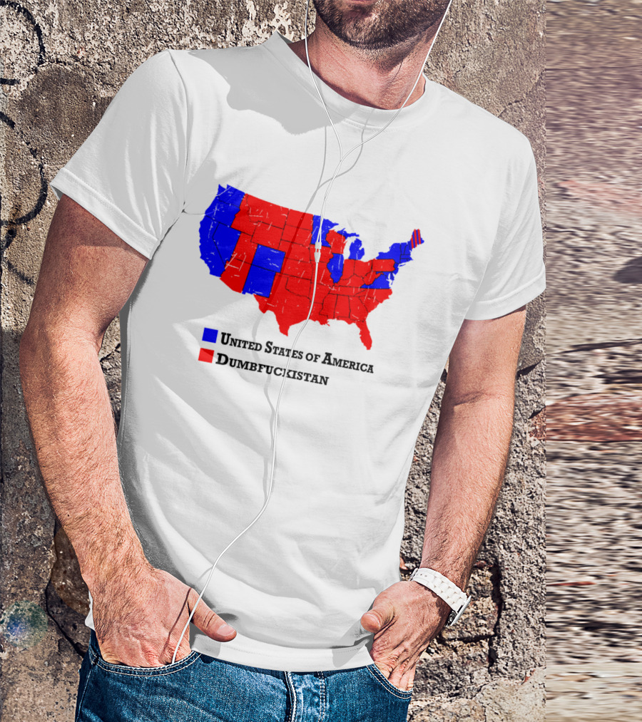 United States Of America Dumbfuckistan Map Red Blue States T-Shirt