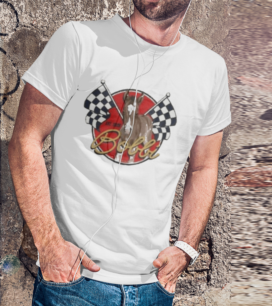 Bobbi Established 2023 Checkered Flags Horse Racing T-Shirt