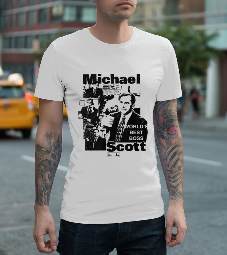 Michael Scott World's Best Boss The Office Iconic TV Comedy T-Shirt
