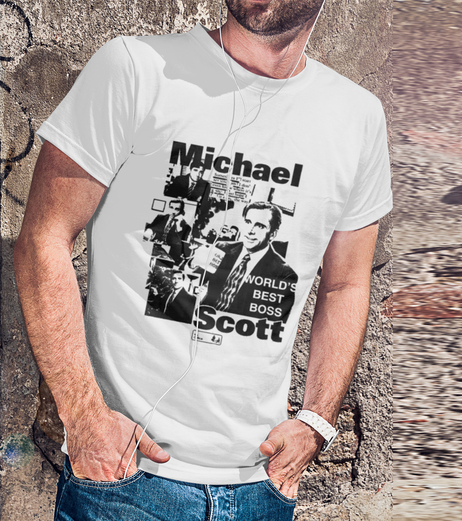 Michael Scott World's Best Boss The Office Iconic TV Comedy T-Shirt