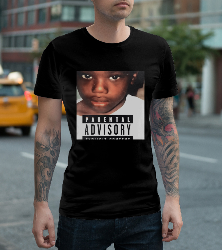 Parental Advisory Explicit Content Young Boy Image T-Shirt