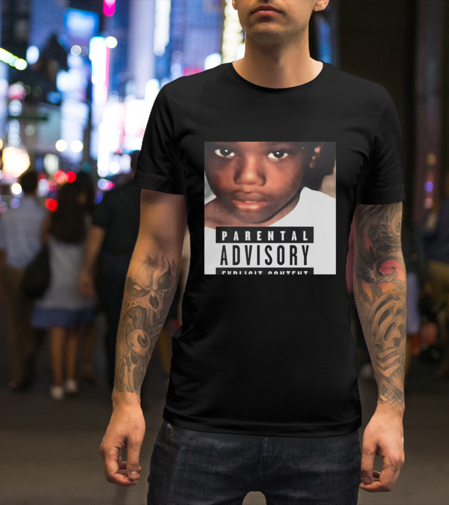 Parental Advisory Explicit Content Young Boy Image T-Shirt