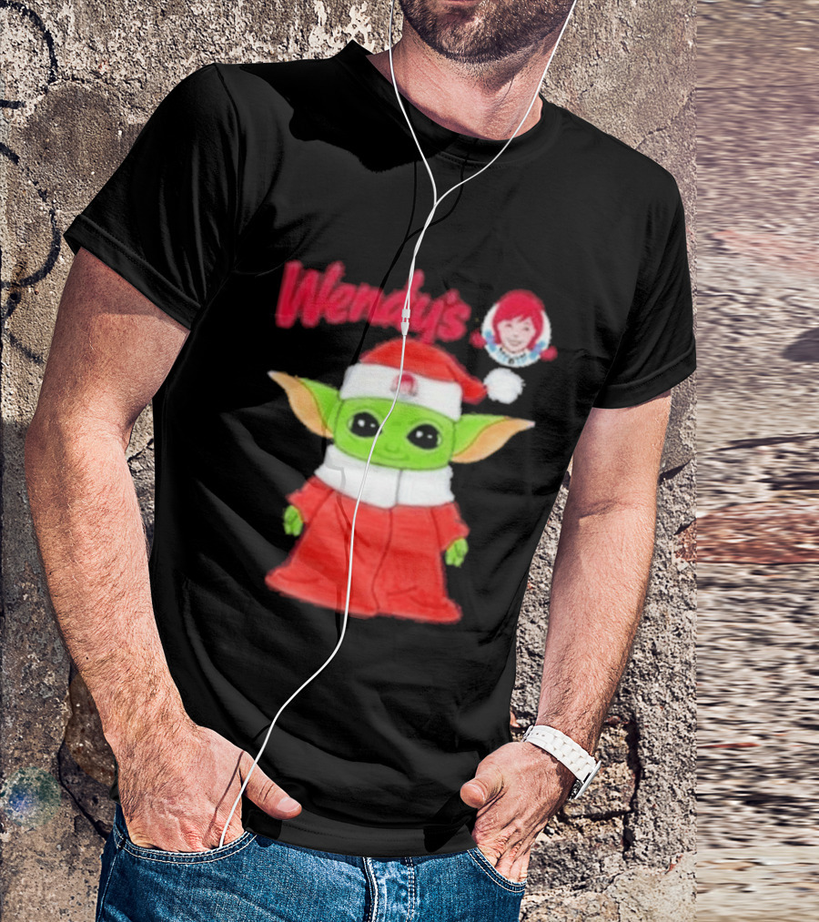 Wendy's Baby Yoda Santa Christmas T-Shirt