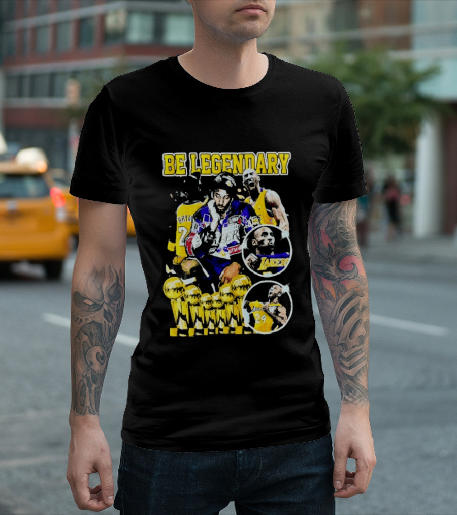 Be Legendary Kobe Bryant Los Angeles Lakers Basketball Trophies T-Shirt