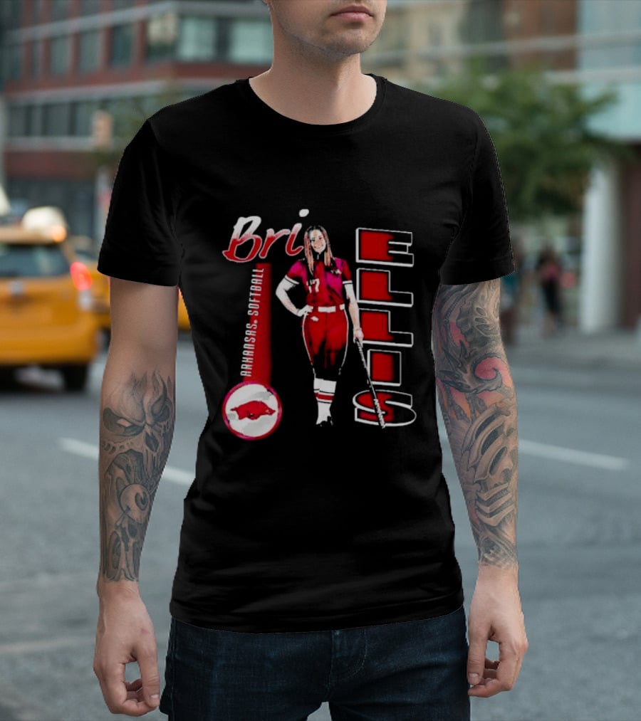 Bri Ellis Arkansas Razorbacks Softball Player Number 77 T-Shirt