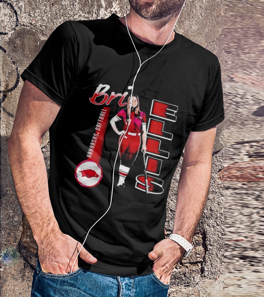 Bri Ellis Arkansas Razorbacks Softball Player Number 77 T-Shirt