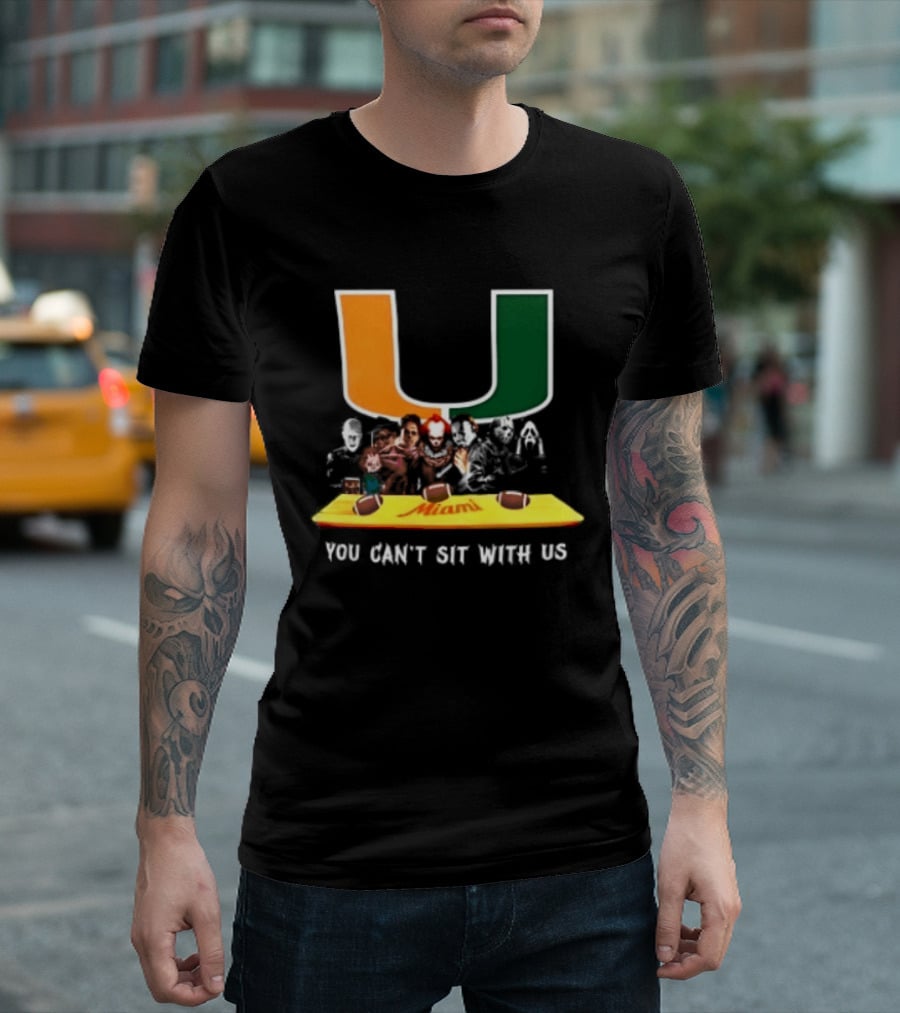 Horror Characters Miami Hurricanes You Can't Sit With Us Halloween 2025 T-Shirt