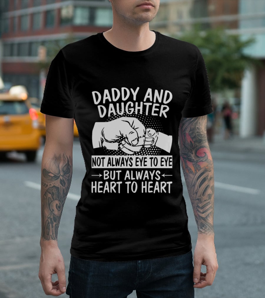Daddy And Daughter Heart To Heart Fist Bump T-Shirt