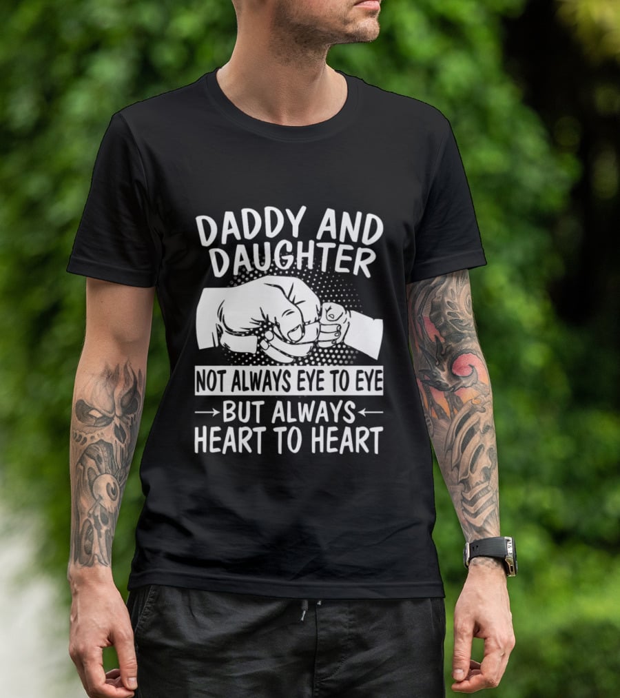 Daddy And Daughter Heart To Heart Fist Bump T-Shirt