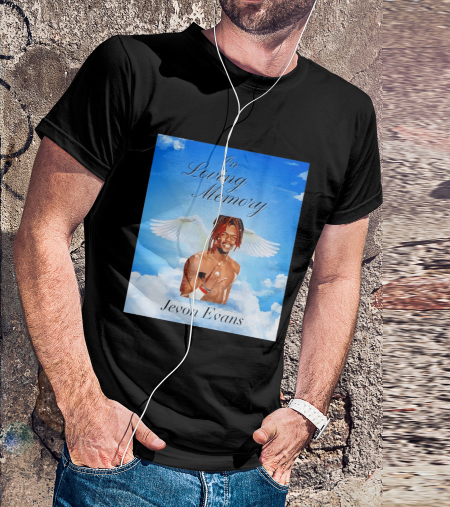 In Loving Memory Jevon Evans Angel Wings Clouds T-Shirt