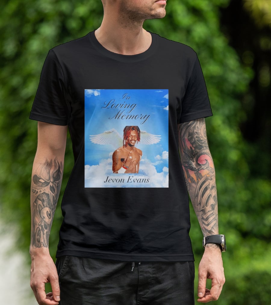 In Loving Memory Jevon Evans Angel Wings Clouds T-Shirt