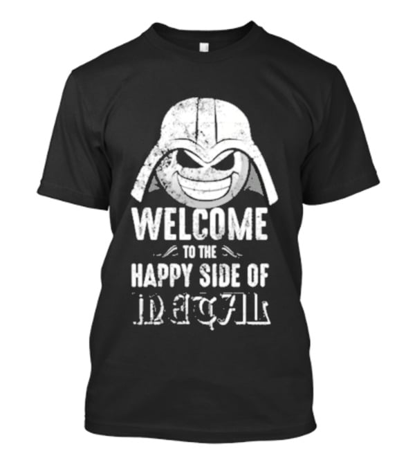 Welcome To The Happy Side Of Metal Darth Smiley T-Shirt