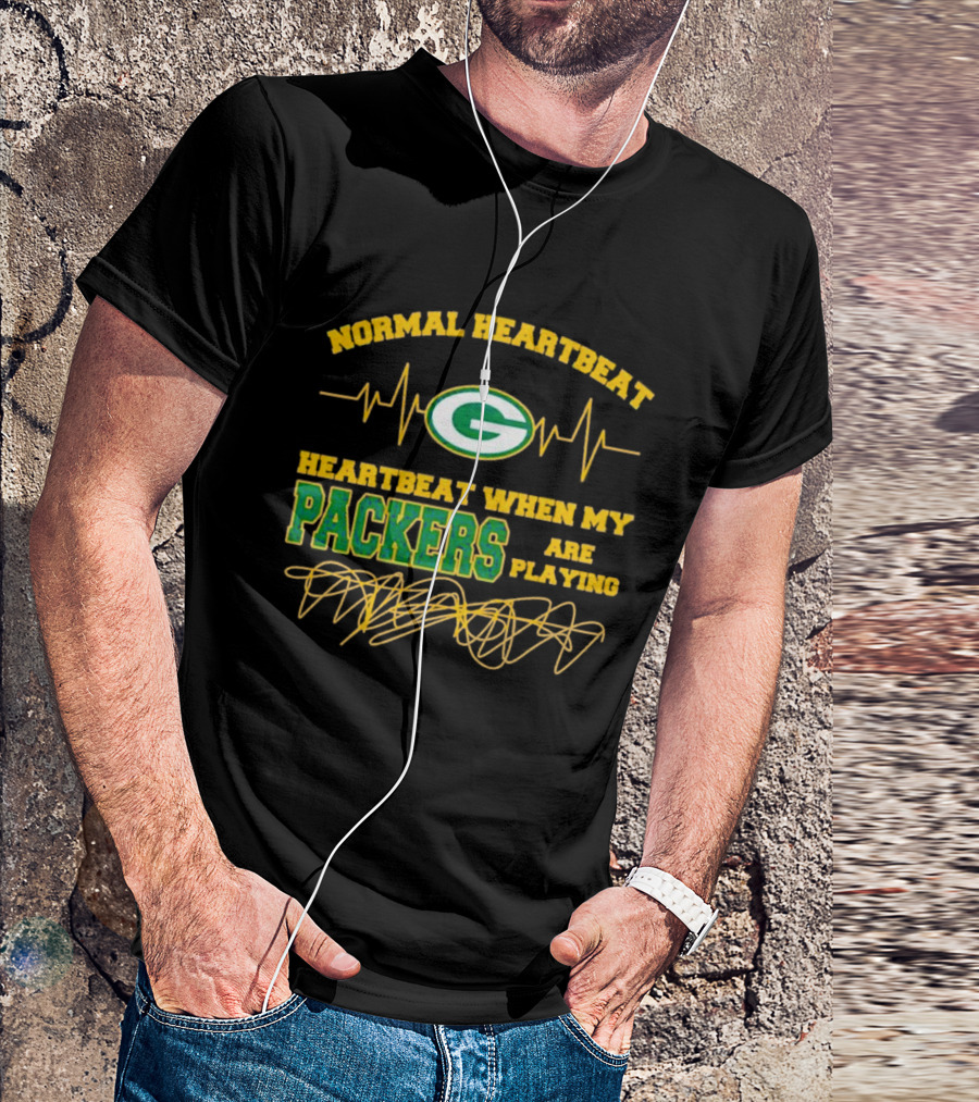 Normal Heartbeat Green Bay Packers Playing Fan Pulse T-Shirt