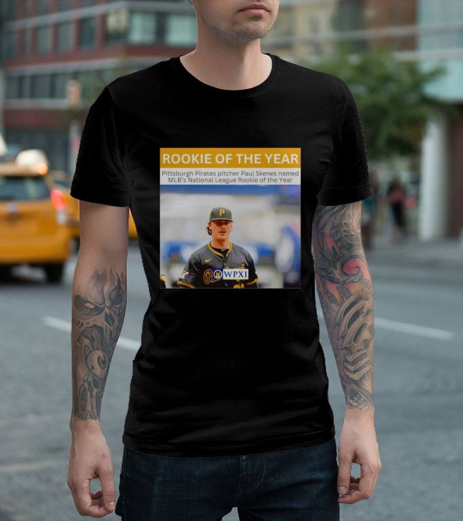 Rookie Of The Year Pittsburgh Pirates Pitcher Paul Skenes National League Award WPXI T-Shirt