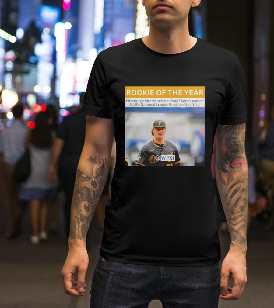 Rookie Of The Year Pittsburgh Pirates Pitcher Paul Skenes National League Award WPXI T-Shirt