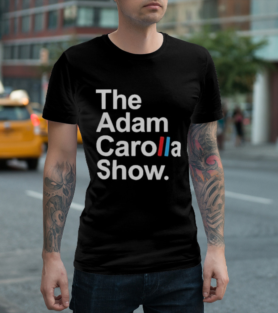 The Adam Carolla Show Podcast ACS Text Red Blue T-Shirt