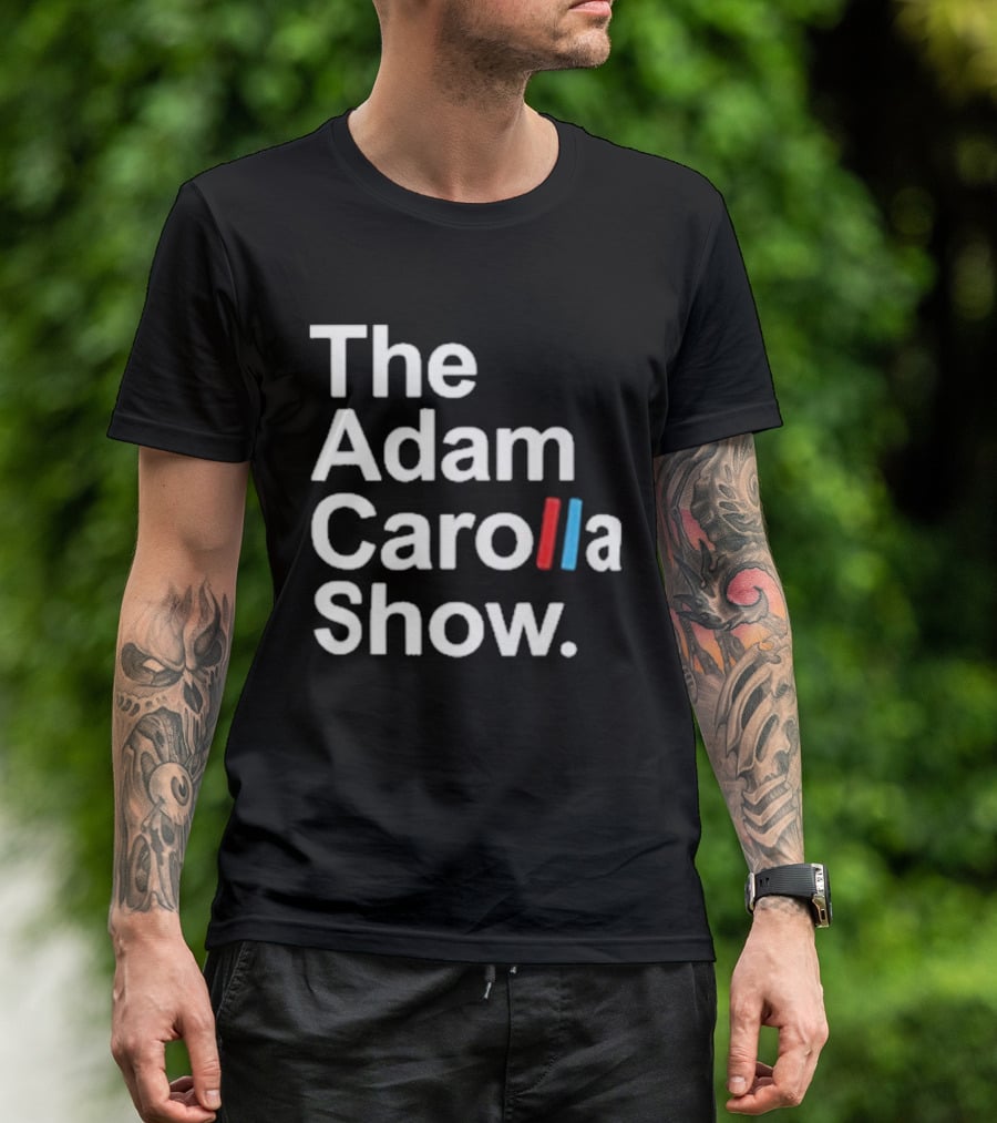 The Adam Carolla Show Podcast ACS Text Red Blue T-Shirt