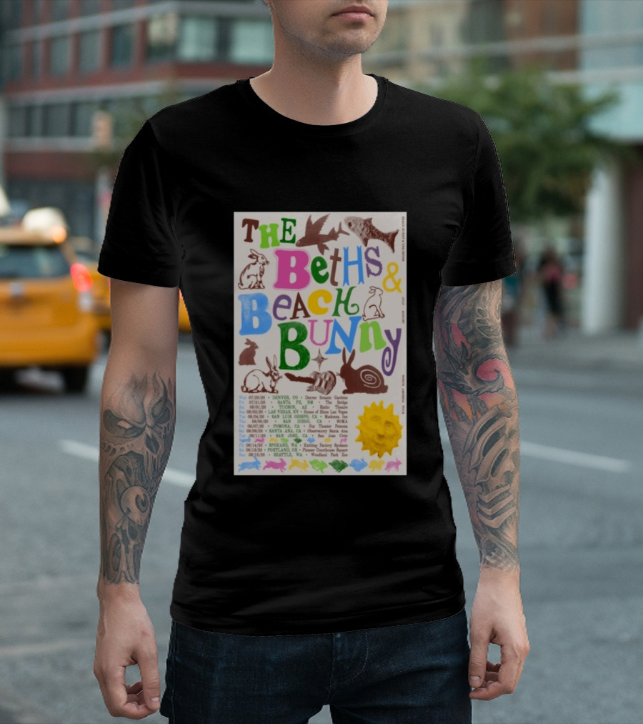 The Beths Beach Bunny North America Tour 2026 Denver Santa Fe Tucson Seattle T-Shirt