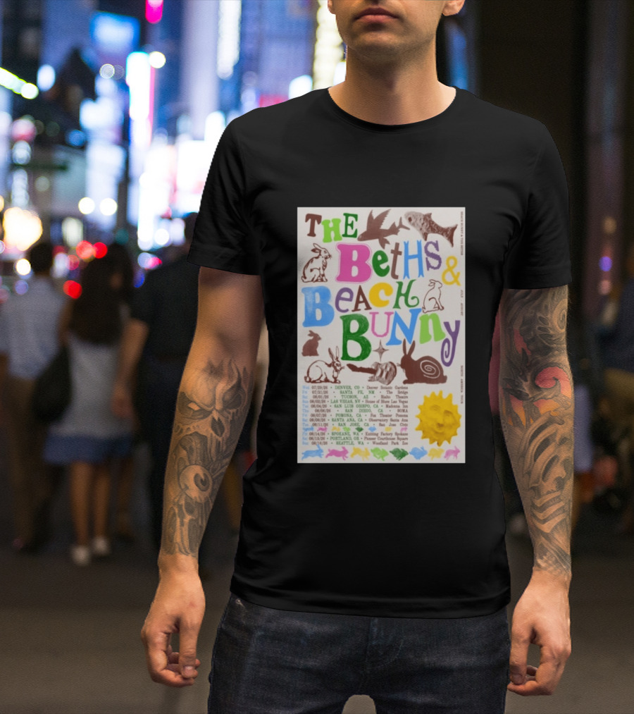 The Beths Beach Bunny North America Tour 2026 Denver Santa Fe Tucson Seattle T-Shirt