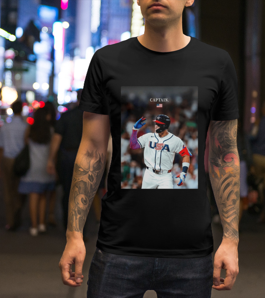 Aaron Judge Captain USA Team 2026 World Baseball T-Shirt