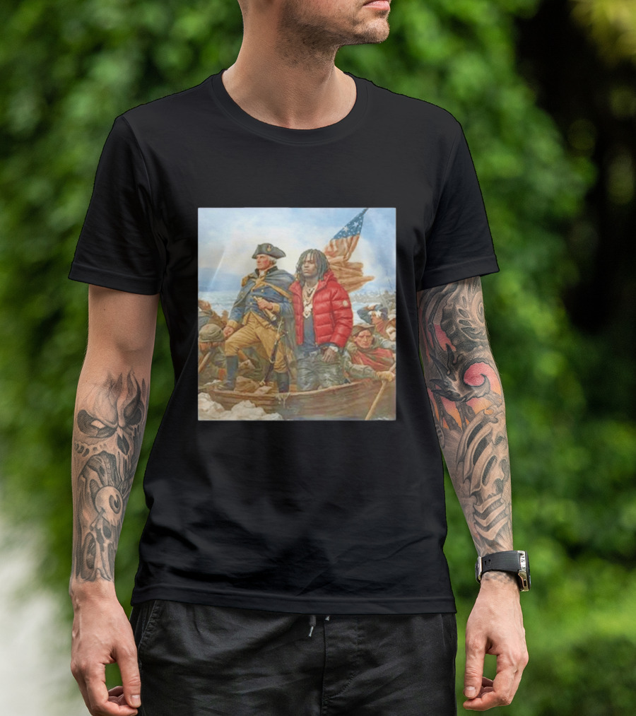 Chief Keef George Washington Parody Crossing The Delaware T-Shirt