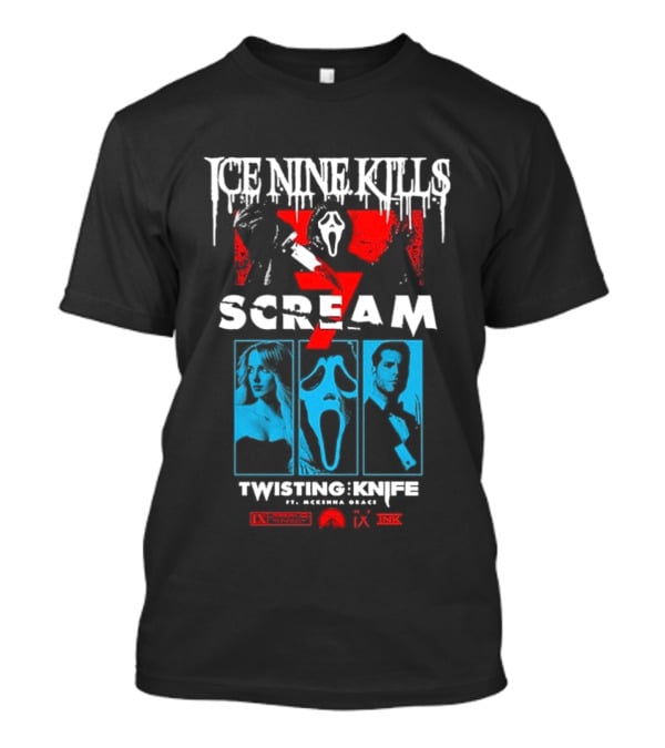 Ice Nine Kills Scream 7 Ghostface Twisting Knife Curtain Call T-Shirt
