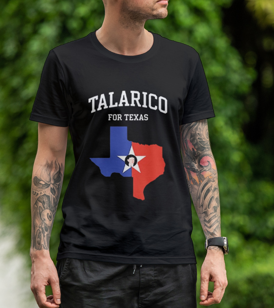 Talarico For Texas State Map Red White Blue Star T-Shirt