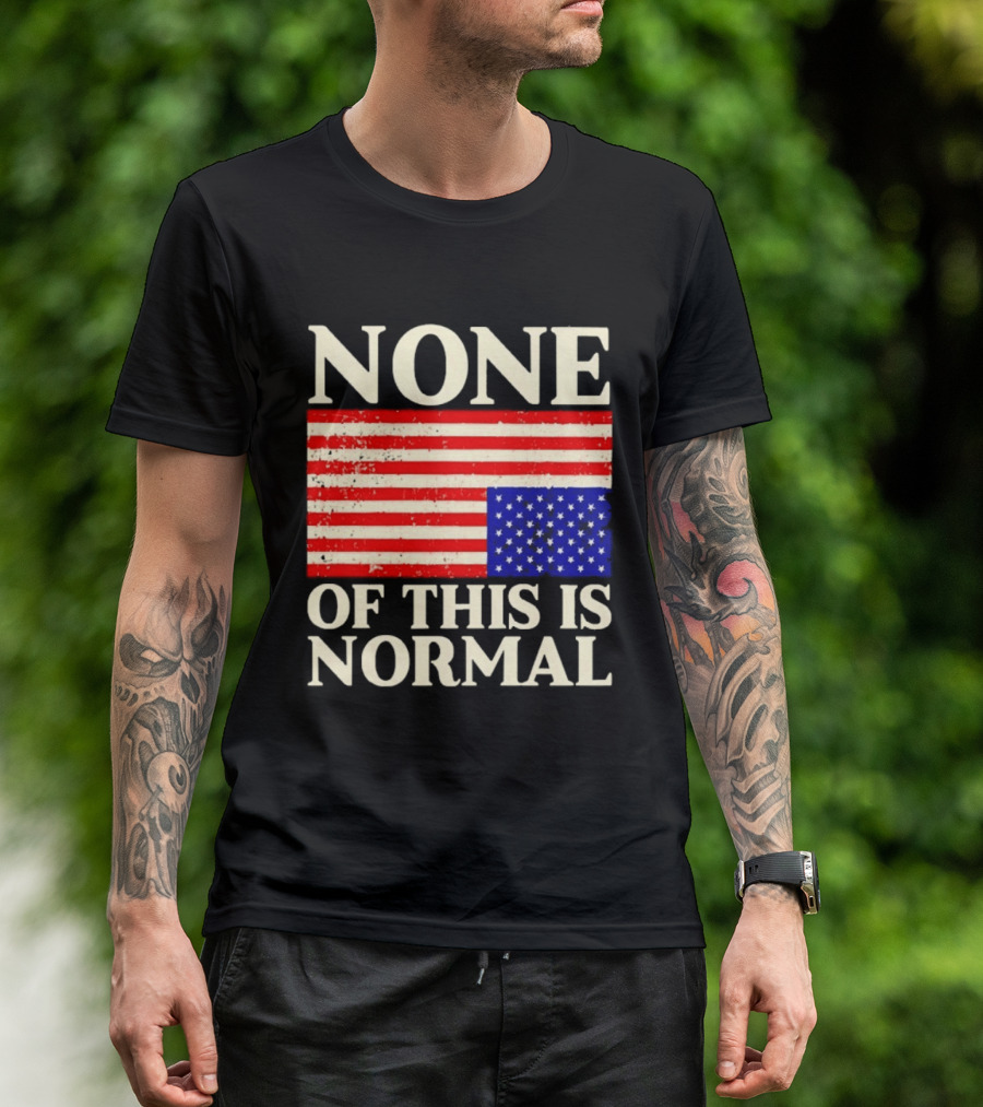 None Of This Is Normal US Flag Design For Sale Ships Free T-Shirt