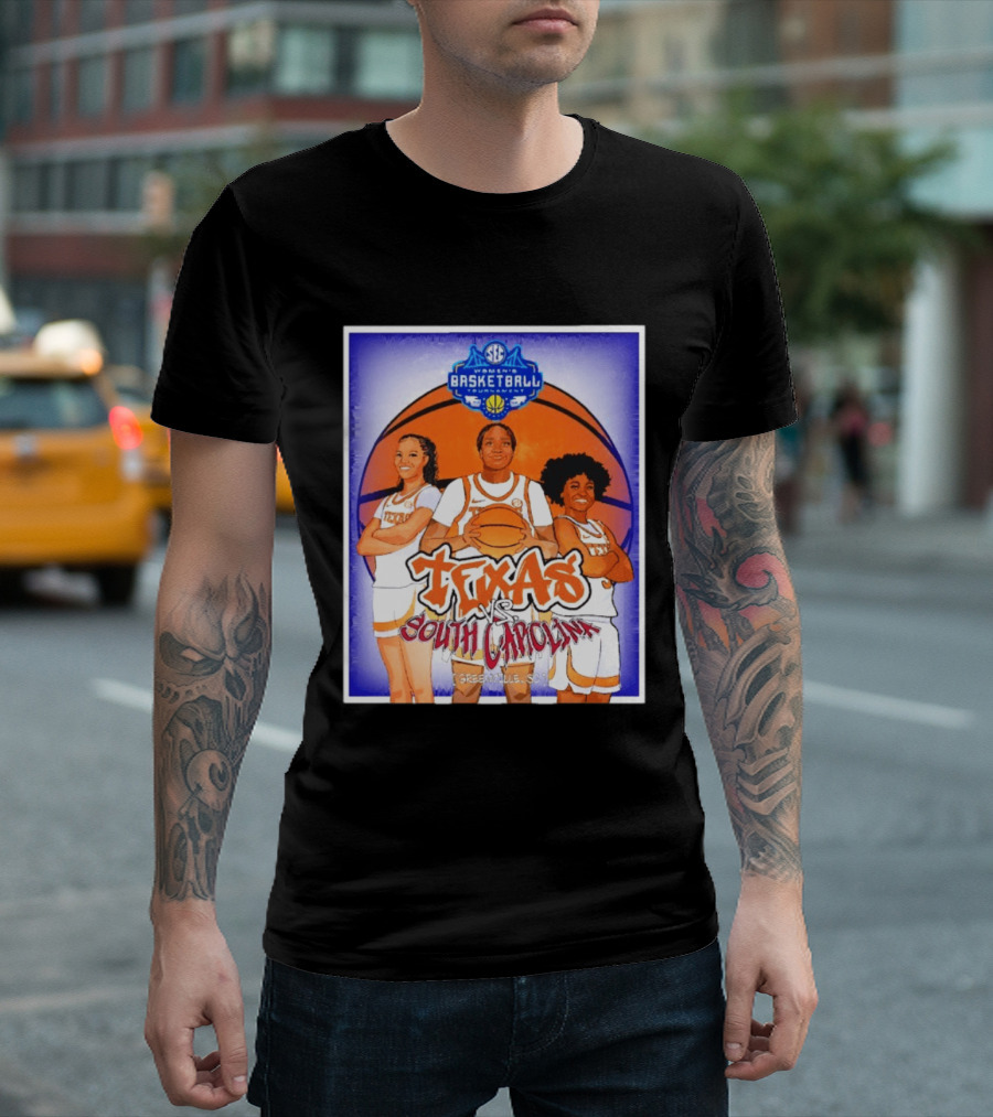 Texas Longhorns Vs South Carolina Gamecocks SEC Women's Basketball Tournament 2026 Greenville SC T-Shirt