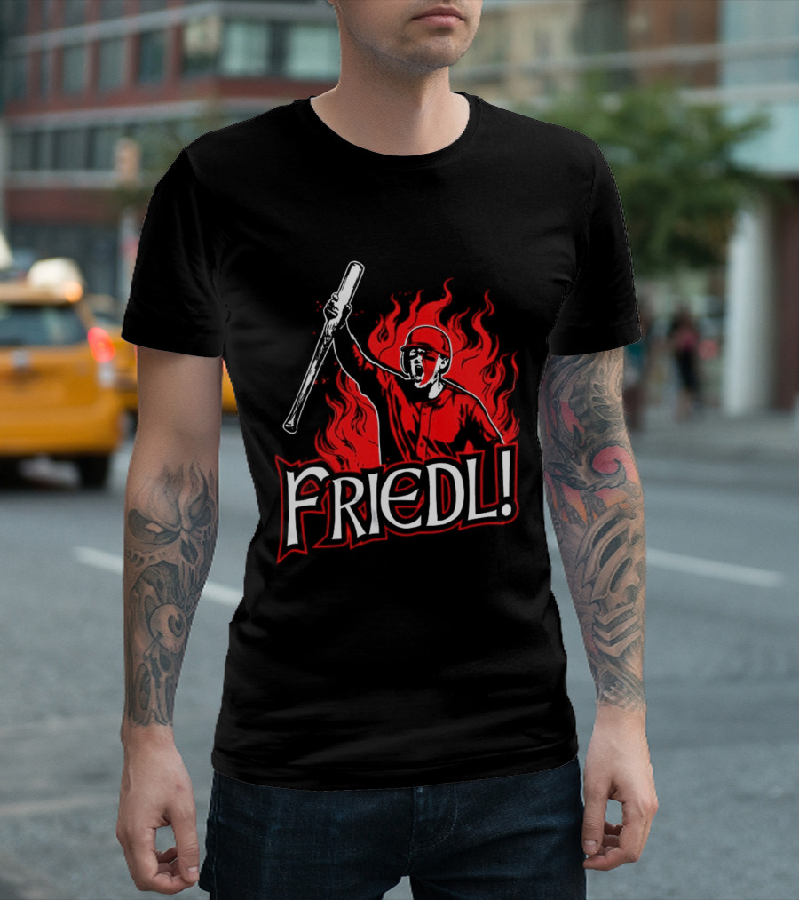 Friedl Awesome Baseball Fire T-Shirt