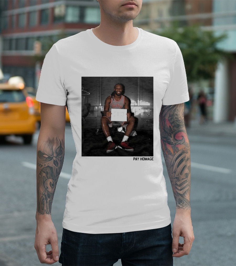 Buckeye Jersey Bruce Thornton 110 Pay Homage Locker Room T-Shirt